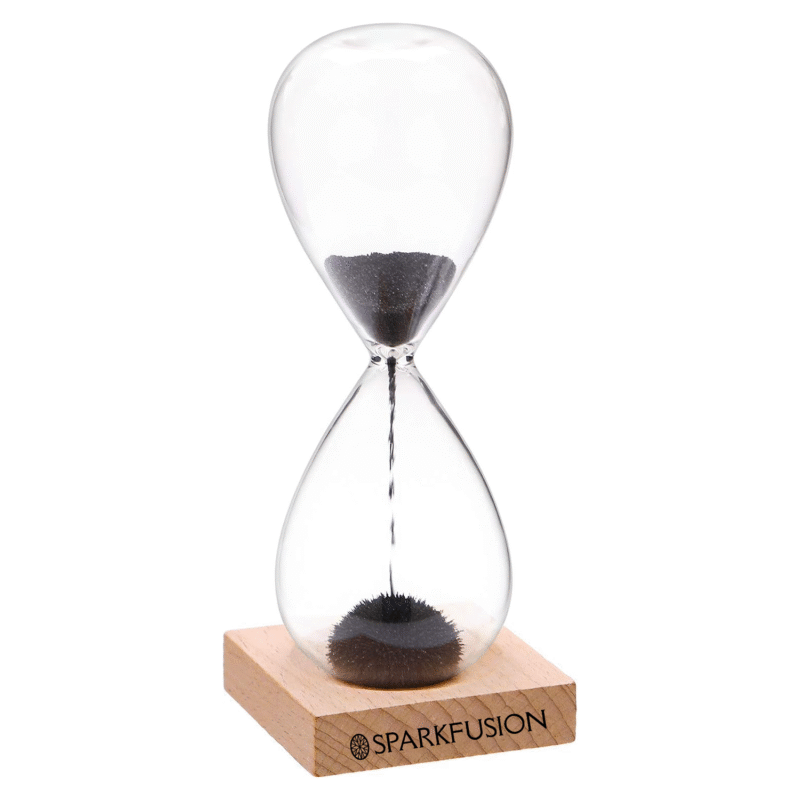 Magnetic Hourglass with Wood Base