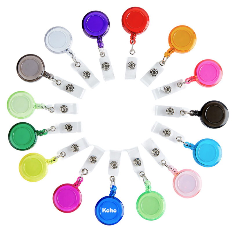 Colorful Retractable Badge Holder Reel with Metal Belt Clip