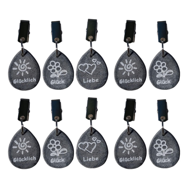 Tablecloth Weights Pendant Stone with Metal Clip