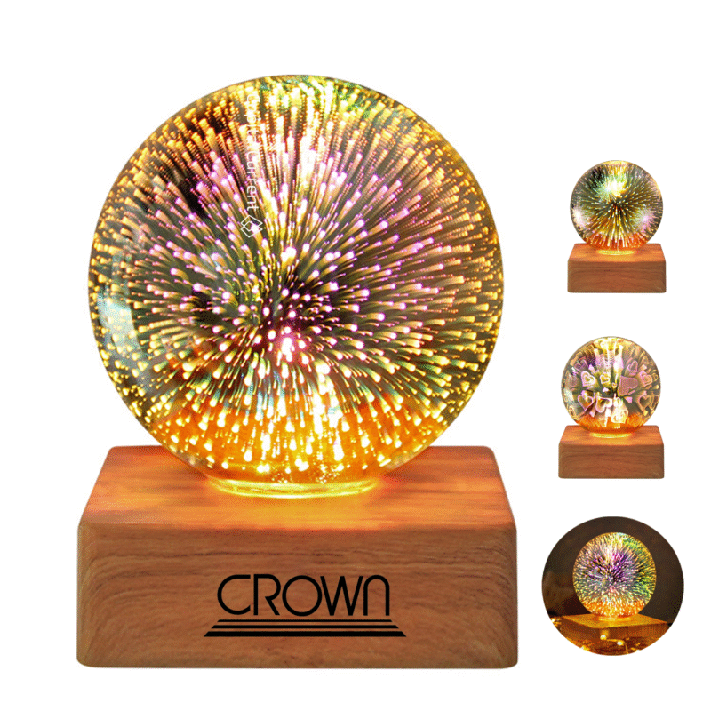 Usb Powered LED 3D Glass Ball Night Light