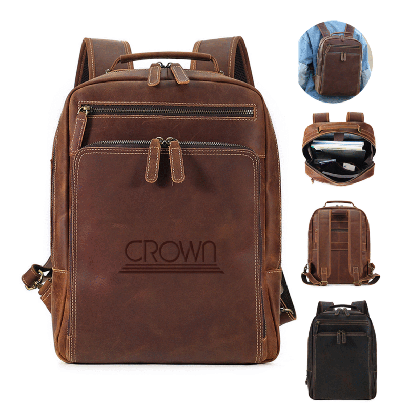 15.6" Genuine Leather Business Backpack