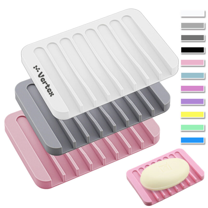 Silicone Self Draining Soap Holder Dish