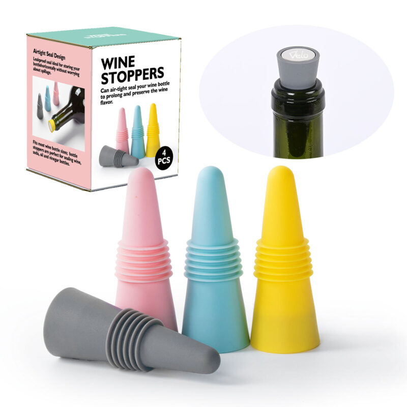 4 PCS Silicone Wine Stoppers Set