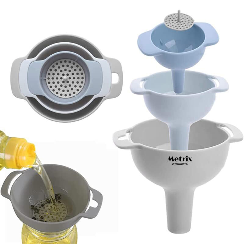 4 in 1 Kitchen Funnels with Detachable Strainer Filter