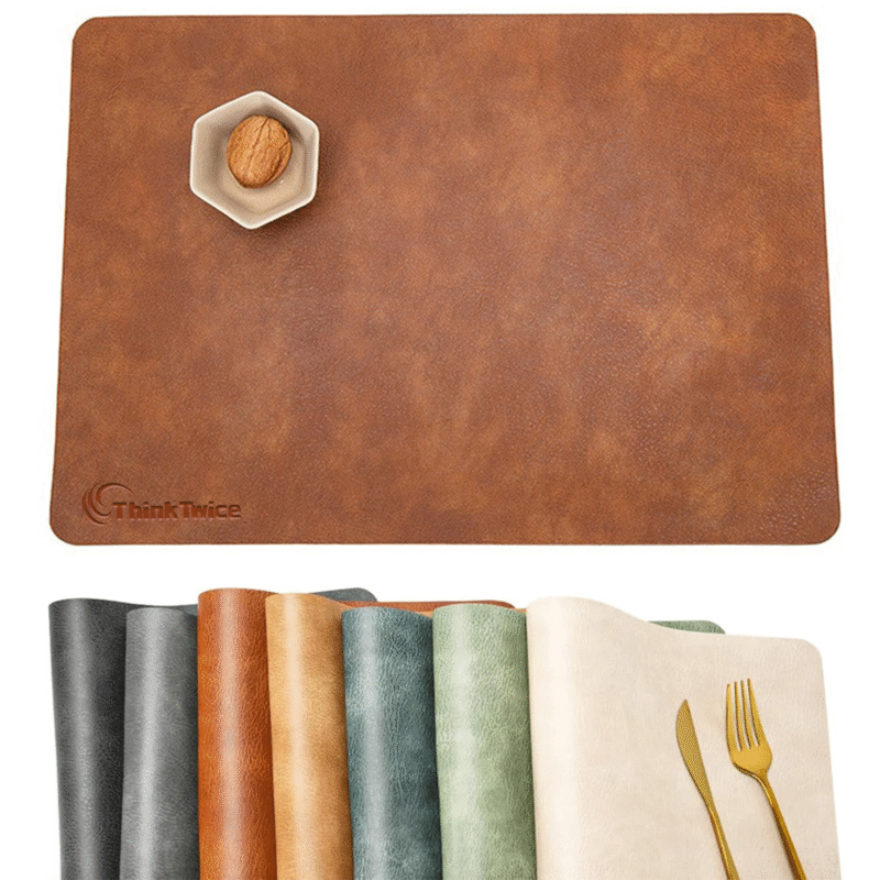 Dual-Sided Leather Heat-Resistant Placemat
