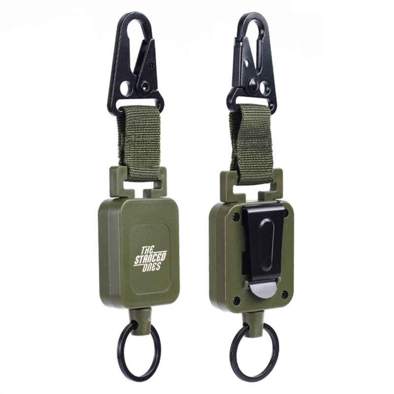 Retractable Badge Reel with Carabiner and Metal Clip