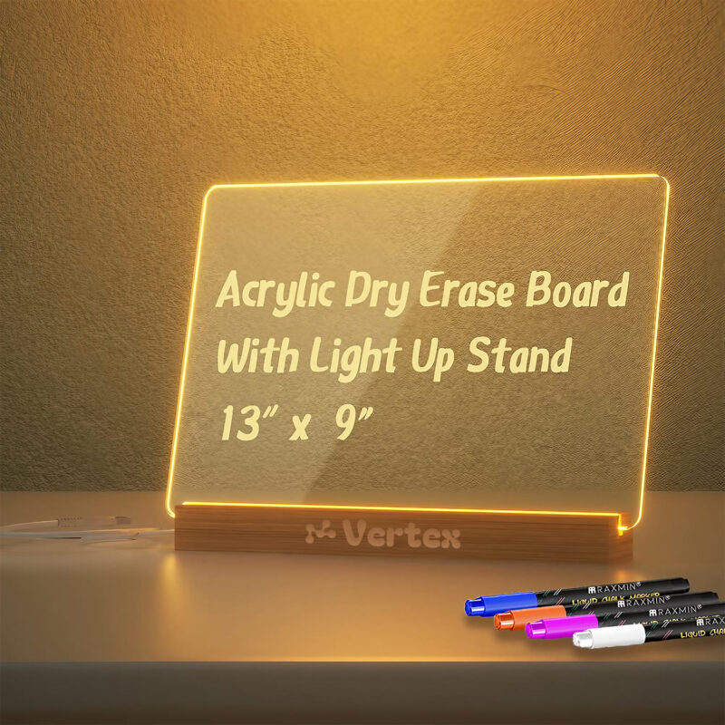Acrylic Dry Erase Board with Light Up Stand