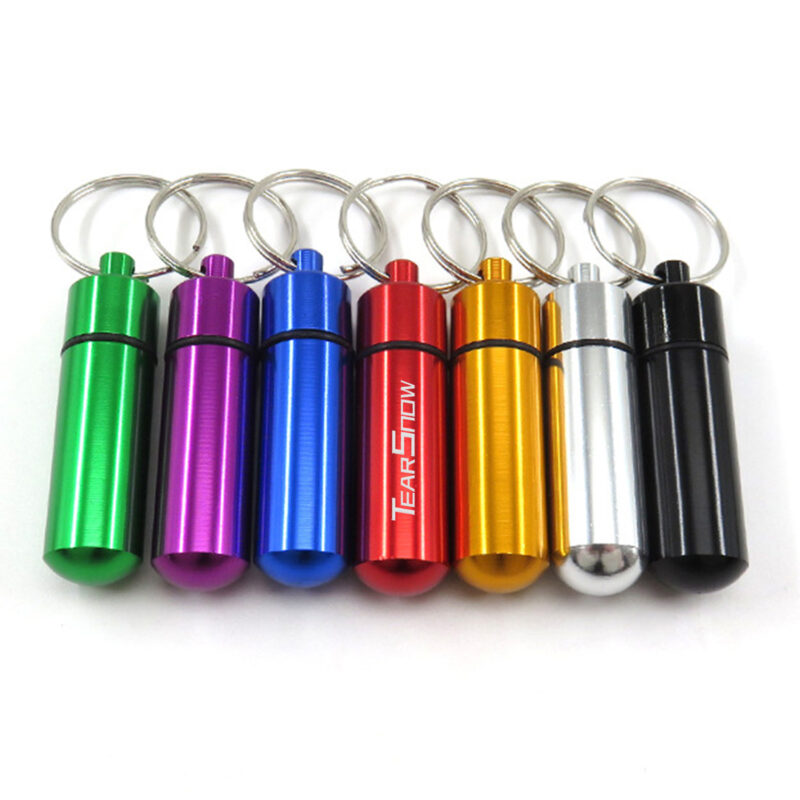 Aluminum Portable Pill Case with Keychain