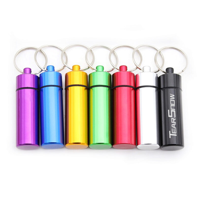 Aluminum Pill Case with Keychain