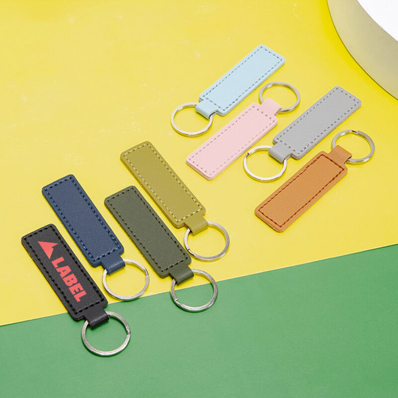 Rectangular Leather Keychain