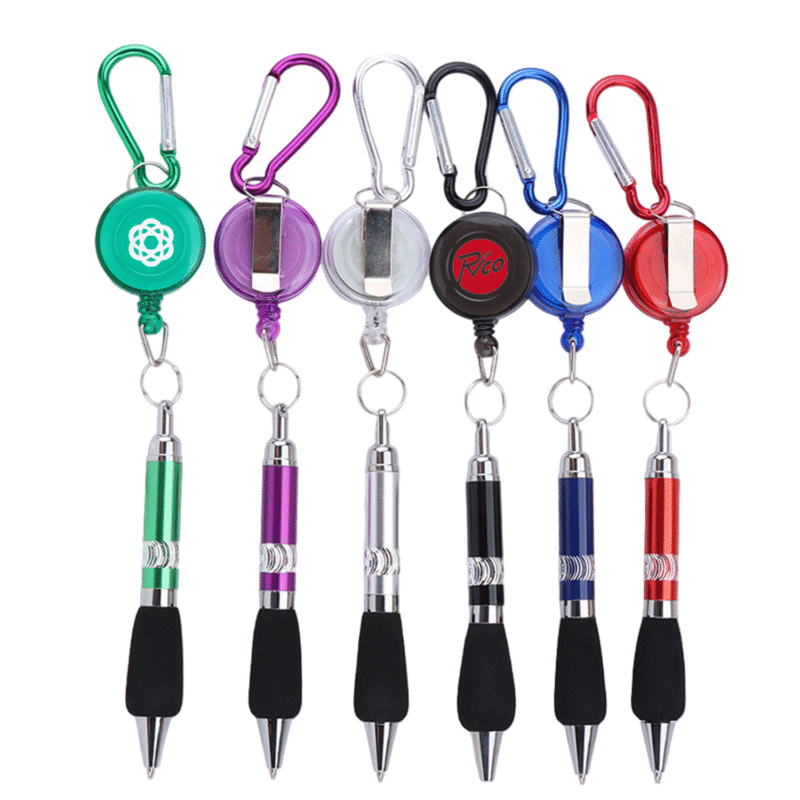 Retractable Badge Reel Ballpoint Pen