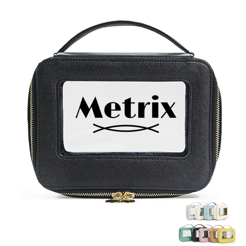 High-End Portable Cosmetic Case with Clear Window